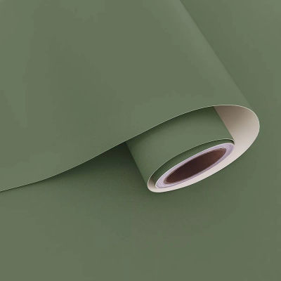 Película Adhesiva Verde Mate de 55 cm de Ancho, Gruesa, para Muebles, Cocina, Armarios, Mesas, Paredes, Papel Tapiz para Renovación DIY