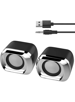Altavoz compacto y delicado para ordenador portátil, Control de volumen y enchufe de Audio de 3,5 Mm, Altavoz de escritorio alimentado por USB