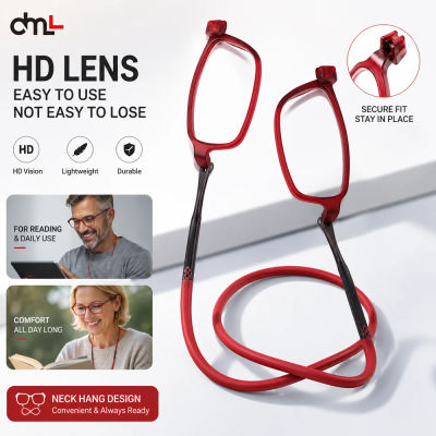 Gafas de lectura ultraligeras DML, gafas de lectura para hombre, gafas elásticas colgantes para mujer, gafas antifatiga para presbicia, gafas unisex, dioptrías +1,5 +4,0