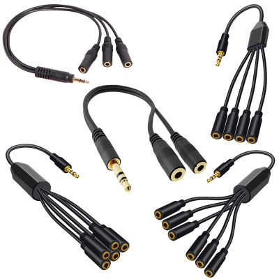 1/8 3,5mm TRS macho a 2/3/4/5/6 puertos 3,5mm hembra Jack Cable divisor de auriculares adaptador de Audio auxiliar estéreo para PC MP3 TV altavoz