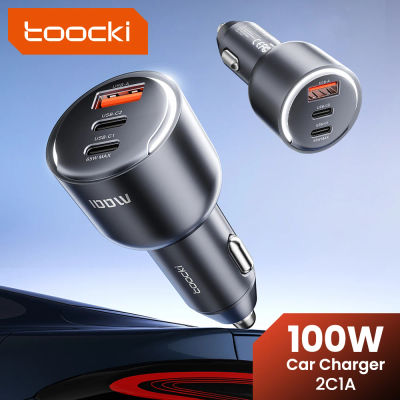 Toocki USB C cargador de coche 100W tipo C carga rápida PPS PD3.0 luz LED cargador de teléfono de coche para iPhone 15 Xiaomi Huawei Samsung