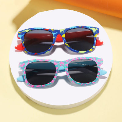 2025 Nueva caja impresa colorida de dibujos animados Gafas de sol de sombrilla al aire libre para niños Gafas de sol de moda para bebés lindos de dibujos animados