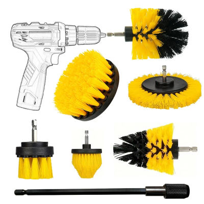 Juego de cepillos de limpieza redondos de nailon para taladro eléctrico, kit de herramientas de limpieza de alfombras y vidrio con cerdas de alta densidad.