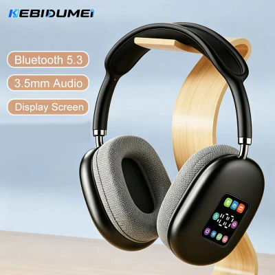 Auriculares Bluetooth 5.3 KEBIDUMEI con Pantalla LCD, Cancelación de Ruido, Auriculares Inalámbricos, Auriculares para Juegos con Cable de 3.5 mm