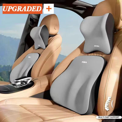 Reposacabezas de coche, soporte Lumbar, cojín Lumbar, cojín de espuma viscoelástica, respaldo, almohada Lumbar, cómodo almohada para el cuello, accesorios para coche