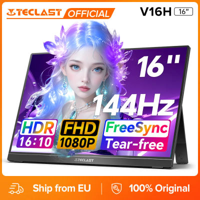 TECLAST V16H Monitor Portátil de 16 Pulgadas 1200P 1920x1200 144Hz IPS, Pantalla 16:10, Doble Type-C, Mini HDMI, Carga Inversa PD, Altavoces Dobles, Montaje VESA, Pantalla Externa para Portátil, PC,
