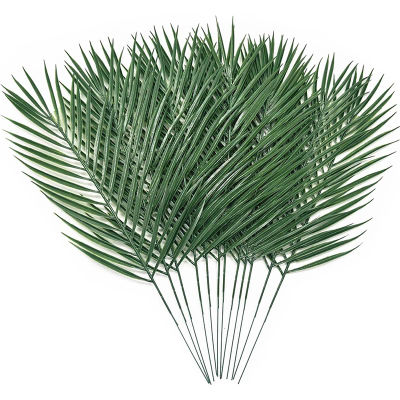 10 Piezas de Hojas Tropicales Artificiales de Palma, Hojas de Monstera para Decoración de Fiestas Hawaianas, Mesas de Playa, Bodas, Baby Shower, Cumpleaños
