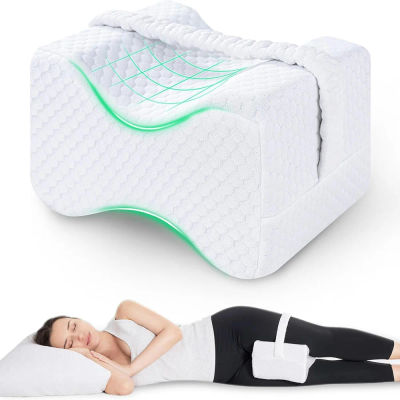 Almohada para rodillas para personas mayores con correas, almohada para piernas y rodillas de espuma viscoelástica suave, almohada para piernas de espuma viscoelástica para personas mayores