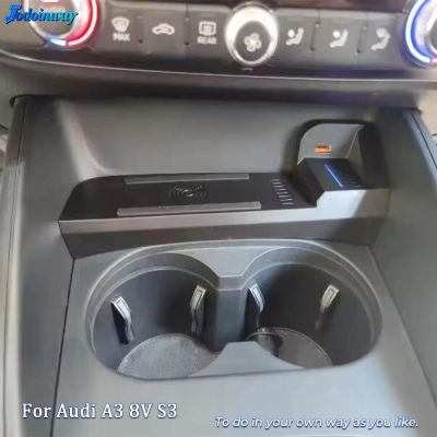 Cargador inalámbrico de coche de 15W para Audi A3 8V S3 2014-2020, soporte de carga para teléfono, soporte móvil de carga rápida, accesorios interiores