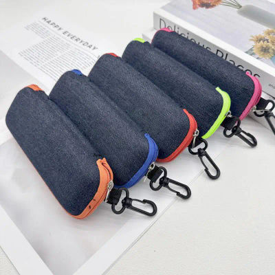 Caja de gafas portátil con cremallera, contenedor de protección para gafas de sol, estuche para gafas con gancho, organizador de gafas de lectura, bolsas de transporte