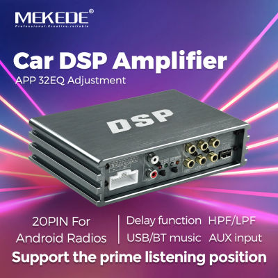MEKEDE 4*50W amplificador de coche 32EQ DSP altavoz de Audio de coche para pantalla Android amplificador dedicado BT 5,1 sintonización de aplicación móvil