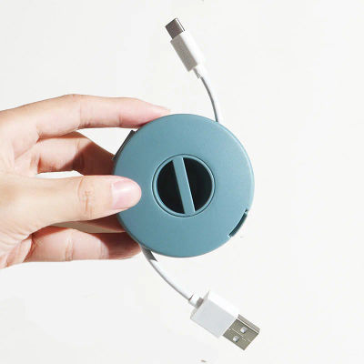Organizador de cables, caja enrolladora de cables, contenedor de almacenamiento de cable de datos multifuncional portátil, soporte de cargador USB, gestión de cables