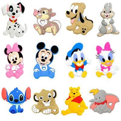 1 unidad Mordedor de silicona de dibujos animados para bebé, juguetes masticables de dentición con forma de animales, productos para bebés, regalo de lactancia, colgante DIY para collar