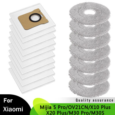 Paños de fregona, bolsa de polvo de repuesto para Xiaomi 5 Pro/OV21CN/X10 Plus/X20 Plus/M30S/M30 Pro, bolsas de trapos, piezas de Robot aspirador