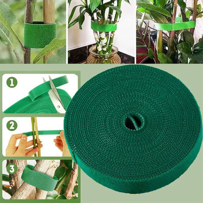 Cinta de sujeción autoadhesiva de nailon reutilizable de 10 m para plantas, verde, para jardín, hogar y plantas.