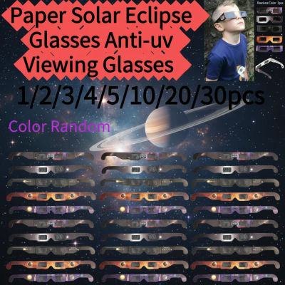 30 Piezas de Gafas de Papel para Eclipse Solar con Certificación CE/ISO, Seguras para Ver el Sol Directamente, Observar Eclipses Totales y Parciales, Venta al Por Mayor