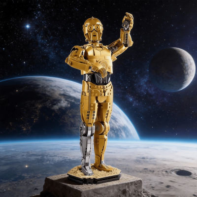 Nuevo Modelo 2026 Robot Modular C-3PO Dorado/Plateado – 1138 Piezas – Bloques de Construcción Decorativos de Mesa – Modelo de Rompecabezas de Ensamblaje – Per