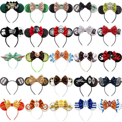 Diademas de STAR WARS de Disney para mujer, diadema con orejas de Grogu Baby Yoda, accesorios para el cabello de Darth Vader para niña, tocado de Alianza Rebel