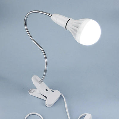 Portalámparas de escritorio Flexible de 360 grados, Base E27, toma de luz, Cable con Clip de cuello de cisne con interruptor de encendido y apagado para plantas domésticas