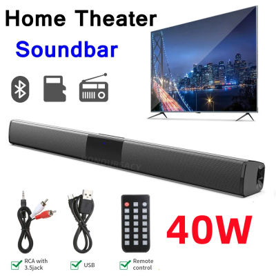 Barra de sonido portátil de 40W para TV, altavoz compatible con Bluetooth, columna inalámbrica, sistema de sonido para cine en casa, RCA AUX para TV y PC