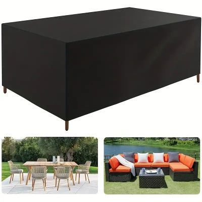 Cubierta de mesa resistente Rectangular para Patio, lona resistente, impermeable, mesa de comedor y sillas para exteriores, muebles de uso General Co