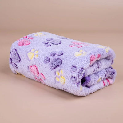 Manta suave de lana para perros y gatos con estampado de patas, mantas cálidas para dormir para cachorros, Toalla de baño para perros pequeños, medianos y grandes