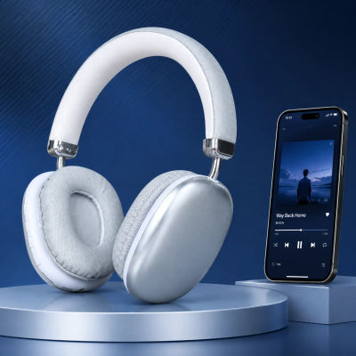 Auriculares Bluetooth Inalámbricos Over-Ear, Auriculares HiFi para Música y Juegos, Cómodos con Micrófono para iPhone, Android, PC, Plateados