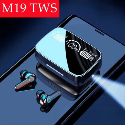 Auriculares inalámbricos M19 con TWS, cascos con Control táctil inteligente, compatibles con Bluetooth, pantalla LED impermeable y micrófono