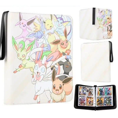 37style - Álbum de Tarjetas con Capacidad para 400 Tarjetas, Carpeta con Cierre de PU para Guardar Fotos, Colección de Tarjetas, Carpeta para Tarjetas Pokémon