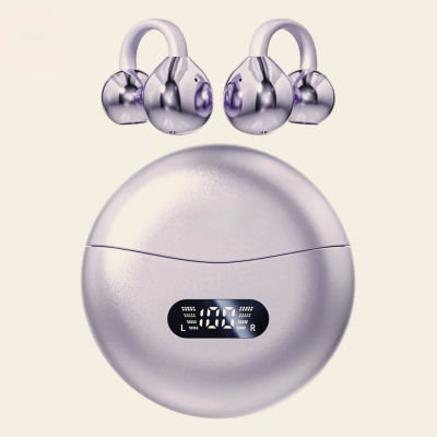 Auriculares Deportivos Inalámbricos con Conducción Ósea Bluetooth 5.4, Auriculares OWS con Clip para la Oreja, Resistentes al Agua, Cómodos, con Pantalla Digital