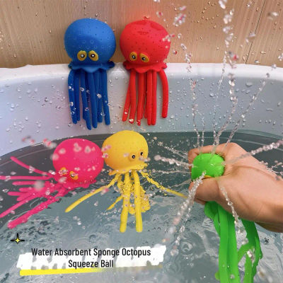 Juguetes de Baño para Bebés, Esponja Absorbente de Agua, Pulpo para Apretar, Juguetes Antiestrés, Juguete de Baño para Niños, Diversión en el Agua para el Verano
