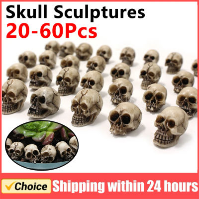 Esculturas de calavera coleccionables para Halloween, modelo de esqueleto decorativo, tema de Festival, paisaje, jardín, decoración de plantas en maceta, 20-60 Uds.