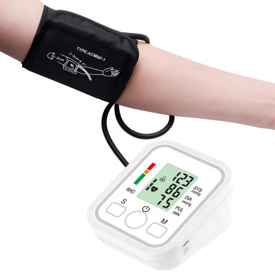 Hogar brazo esfigmomanómetro LCD digital esfigmomanómetro monitor de presión arterial