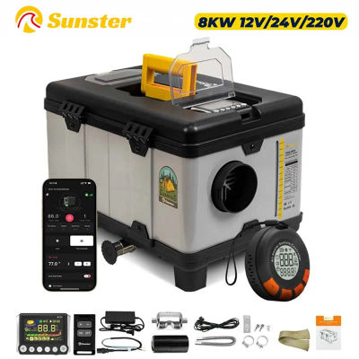 Calentador de Aire Diésel TB10pro 8KW para Estacionamiento de Coches 12V/24V/230V con Pantalla LCD/Monitor de CO/Plataforma Adaptativa para Garaje, Vehículo, Camping, Camión