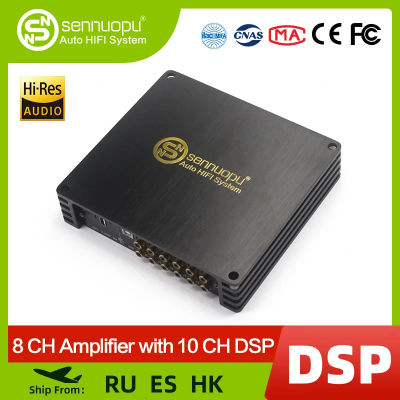 Amplificador Sennuopu DS-M10Pro de Audio para coche de 8 canales con procesador DSP de 10 canales amplificador ecualizador Bluetooth amplificador de sonido automotriz
