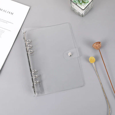 Carpeta de archivos con Clip de plástico de Color transparente A5/A6/portátil, carpeta de anillas de hojas sueltas, Agenda, suministros escolares y de oficina