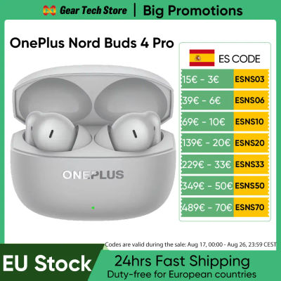 Audífonos OnePlus Nord 4 Pro Versión Global Conexión Bluetooth Tipo-C Cancelación Activa de Ruido Reducción de Ruido de 55dB