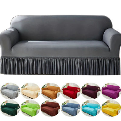 Funda de sofá con falda en forma de L, Protector de muebles para dormitorio, oficina, sala de estar, decoración del hogar, 1 unidad
