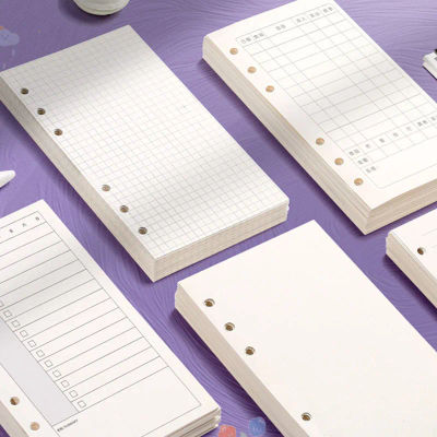 60 Hojas en Blanco A6, Recambios de Hojas Sueltas para Carpeta de 6 Anillas, Insertos para Cuaderno de Contabilidad, Planificador, Núcleo Interno Reemplazable para Diario