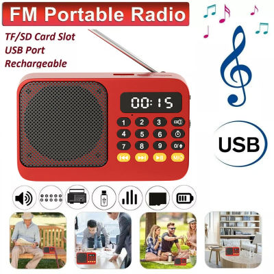 Reproductor de MP3 Digital FM USB TF recargable de mano, Radio portátil, reproductor de música, dispositivos de altavoz, suministros con Radio con pantalla LED