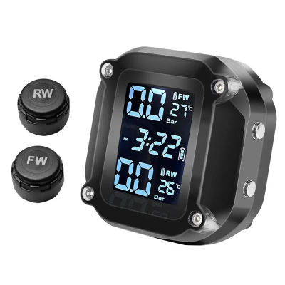 Detector de Presión de Neumáticos Inalámbrico para Motocicleta, Monitor de Presión de Neumáticos M5 con Pantalla Digital Combinada Externa para Motocicleta