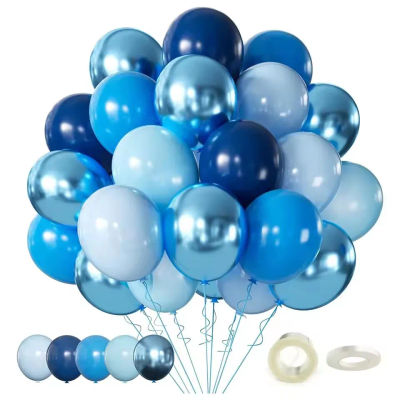 32 Uds. Globos azules metálicos azul perla de 10 pulgadas globos de látex decoraciones para fiestas de cumpleaños, bodas, Baby Shower