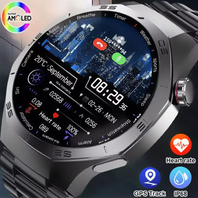Nuevo Reloj Inteligente 2026 para Hombre con Pantalla AMOLED HD, GPS, Monitor de Movimiento, Frecuencia Cardíaca, Presión Arterial, Llamadas Bluetooth, Resistente al Agua IP68