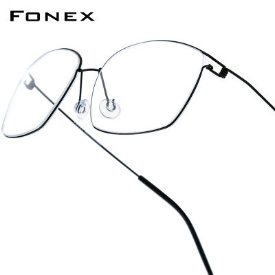 Montura de gafas FONEX de aleación de titanio para hombre, gafas de diseño de marca, ultraligeras, Dinamarca, Corea, Morten, gafas sin tornillos 98624