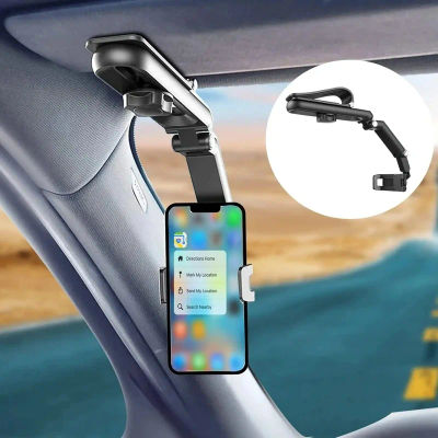 Soporte para Teléfono con Visera Solar para Auto Multifuncional 360 ° Soporte Giratorio para Teléfono Celular con Visera Solar para iPhone/Samsung/Android