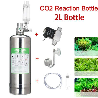 Sistema generador de CO2, válvula solenoide de acuario de 2L, sistema generador de cilindro de CO2, Kit de Reactor, difusor de burbujas para plantas y peceras