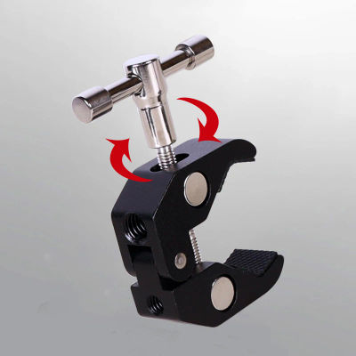 Abrazadera de cangrejo multifuncional, accesorios de equipo de fotografía para Monitor, soporte de cámara con luz LED para cámara Gopro DSLR