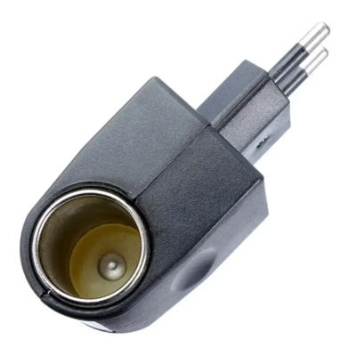 1 Adaptador de CA con enchufe para coche, cargador automático, enchufe europeo, 220V CA a 12V CC, para dispositivos electrónicos de coche, uso en el hogar.