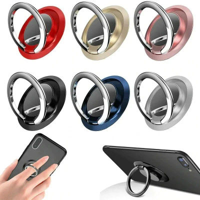 Mini soporte para anillo de dedo, agarre giratorio 360 para teléfono móvil, montaje magnético para coche, pegatina trasera para teléfono, soporte universal
