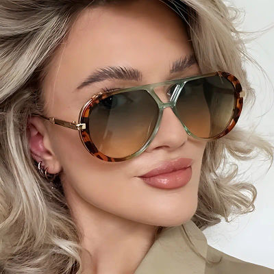 Nuevas Gafas de Sol de Diseño de Marca de Lujo para Mujer, Gafas de Sol Ovaladas Vintage, Gafas de Sol Extra Grandes para Mujer, Gafas de Moda para Exteriores con Protección UV400
